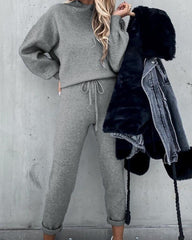 Two Piece Drawstring Leisure Suit