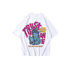 Trust No One Lettter Print T-shirt