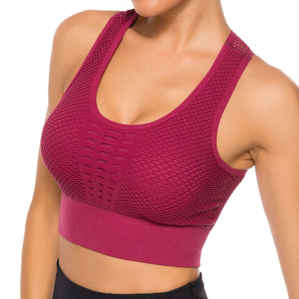 Mesh Sports Bra With Racer Back