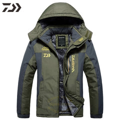 Army Green waterproof coat with warm lining and hood