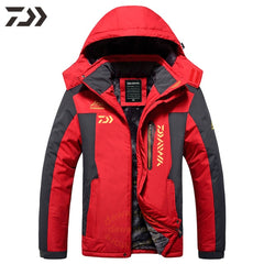 Red with black accent waterproof performance jacket