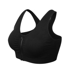 Zipper Front Sports Bra