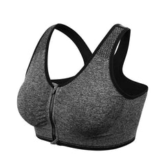 Zipper Front Sports Bra