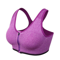 Zipper Front Sports Bra