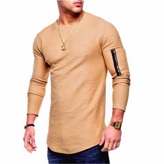 Long Sleeve Casual Shirt With Zipper Detailed