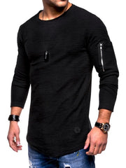 Long Sleeve Casual Shirt With Zipper Detailed