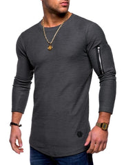 Long Sleeve Casual Shirt With Zipper Detailed